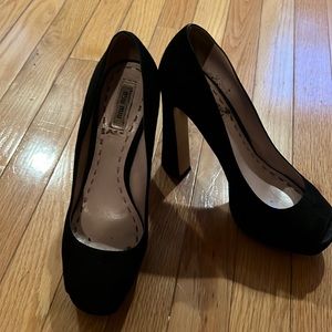 Miu Miu suede platform peep toe pumps size 40